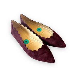 Adrienne Vittadini Fox Deep Purple Suede Pointed Toe Flat Size 8 Fall Vibes NWOT